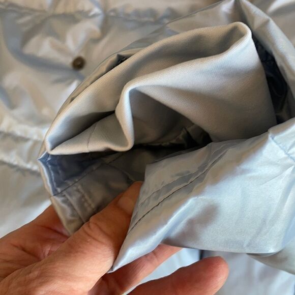 Land’s End down hyper dry water resistant puffer jacket ice blue MED PETITE - Picture 9 of 16